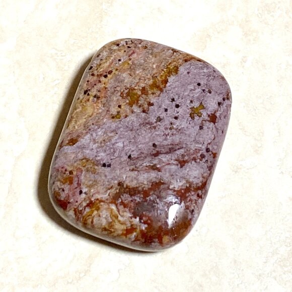 Natural Purple Brown Ocean Jasper Pendant, Large Rectangular Genuine Gemstone - Picture 1 of 12